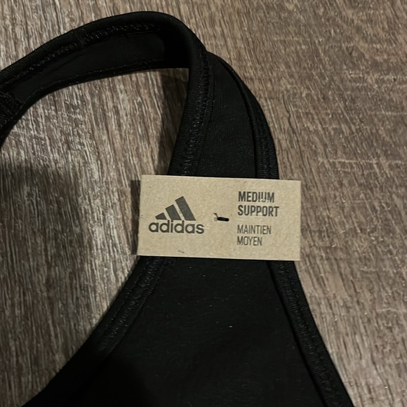 NWT Adidas Sports Bra Medium Support Black White NWT Bundles & Offers Welcome - Picture 3 of 5